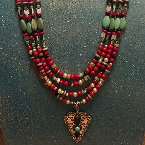 Handmade necklace/earrings, by Bead Junkie Jewelry